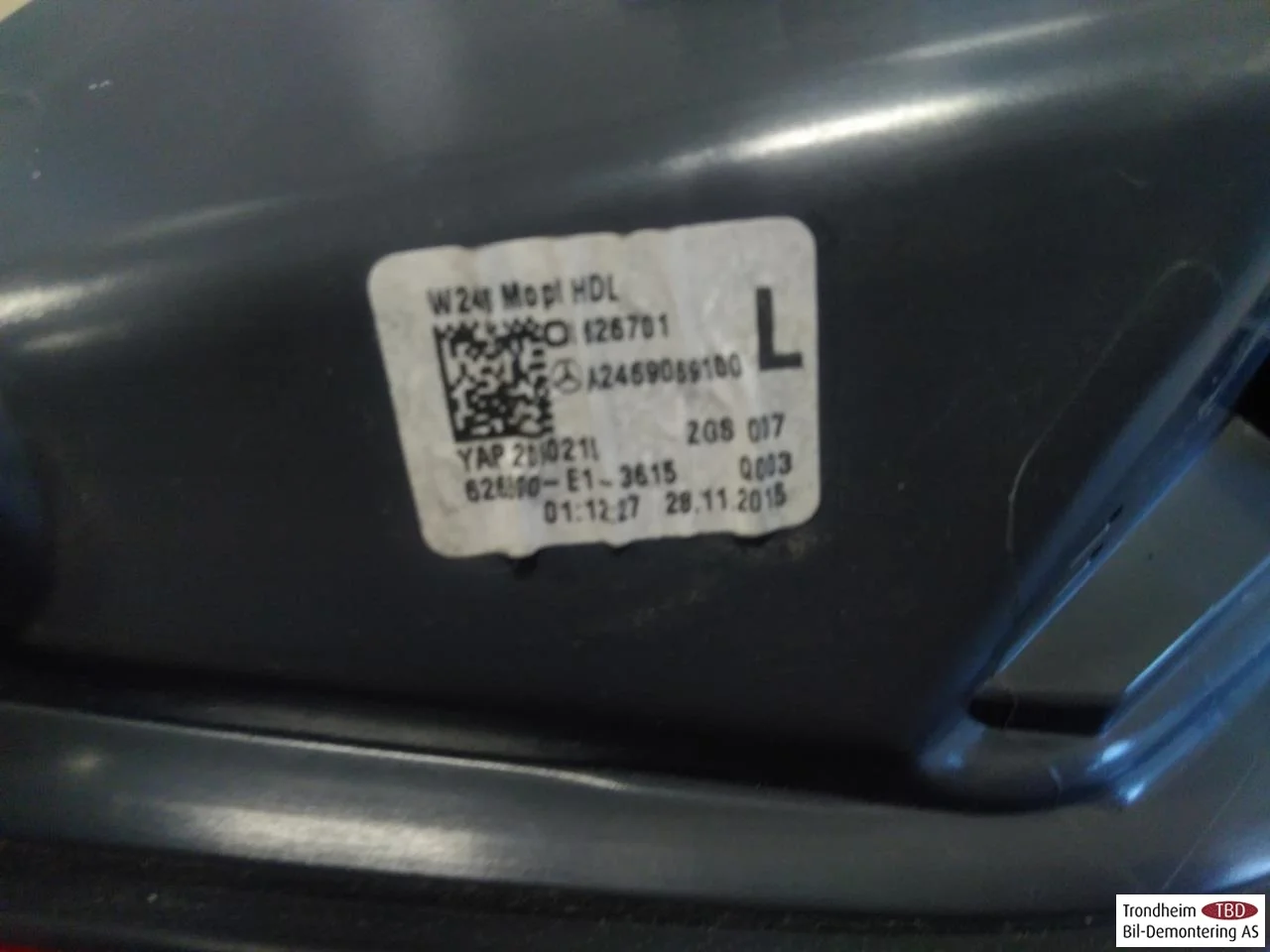 Mercedes B 180-200 W246/W242 2012-19 Hátsó lámpa, bal, csomagtérajtón (belső) nézet 3