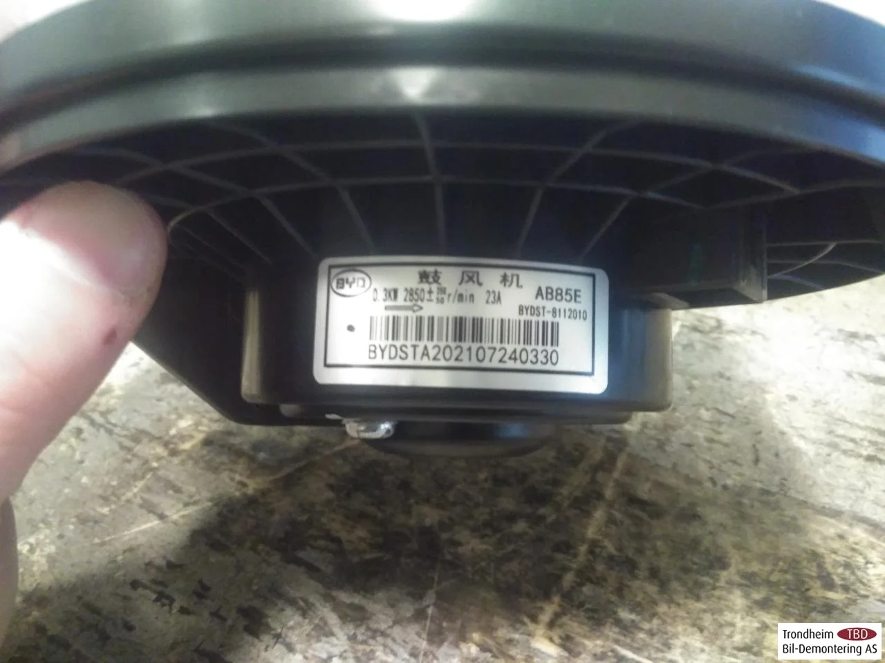 Byd TANG 2021->> Fűtésventilátor motor view 3