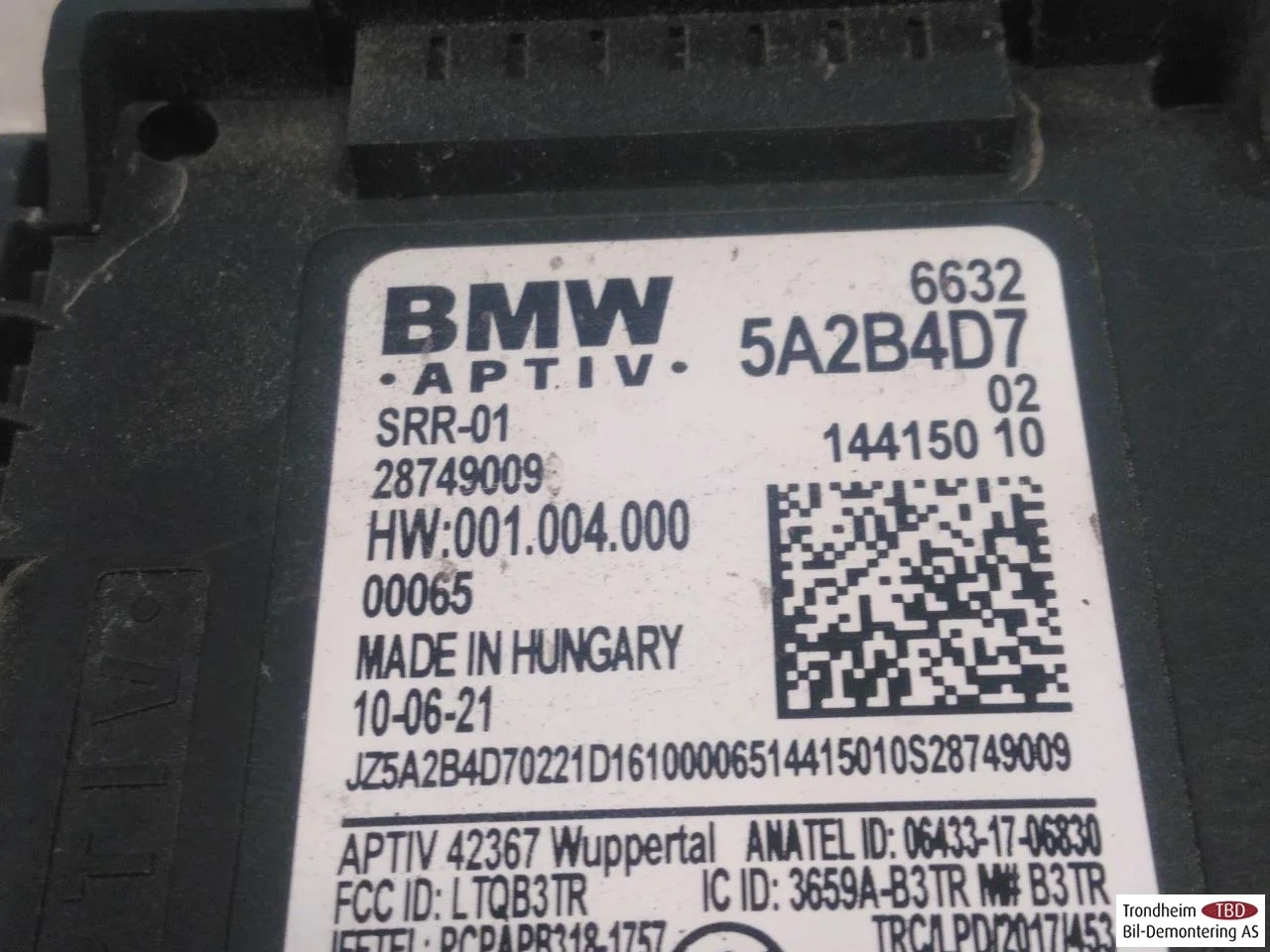 BMW IX3 G08 2021-25 Aktív ütközésvédelem érzékelő nézet 3