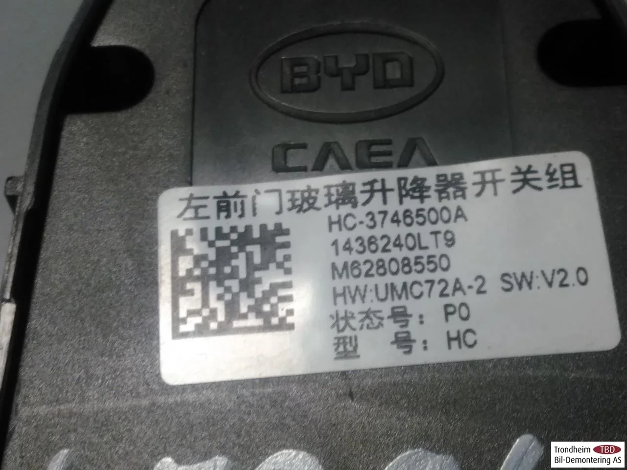Byd TANG 2021->> Window regulator switch view 3
