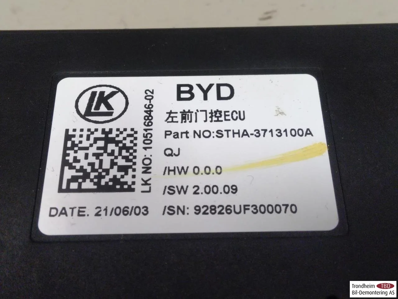 Byd TANG 2021->> Vezérlőegység, ajtó nézet 4