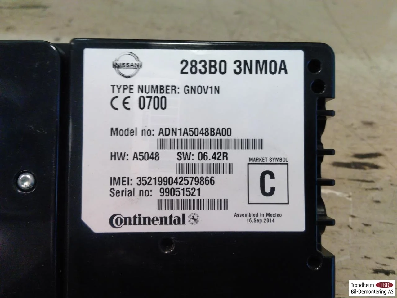 Nissan E-NV200 / EVALIA Vezérlőegység, egyéb nézet 3
