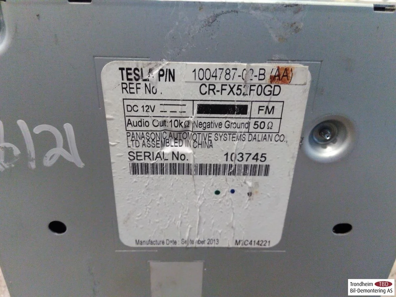 Tesla MODEL S 2013- Radio / hi-fi, other view 2