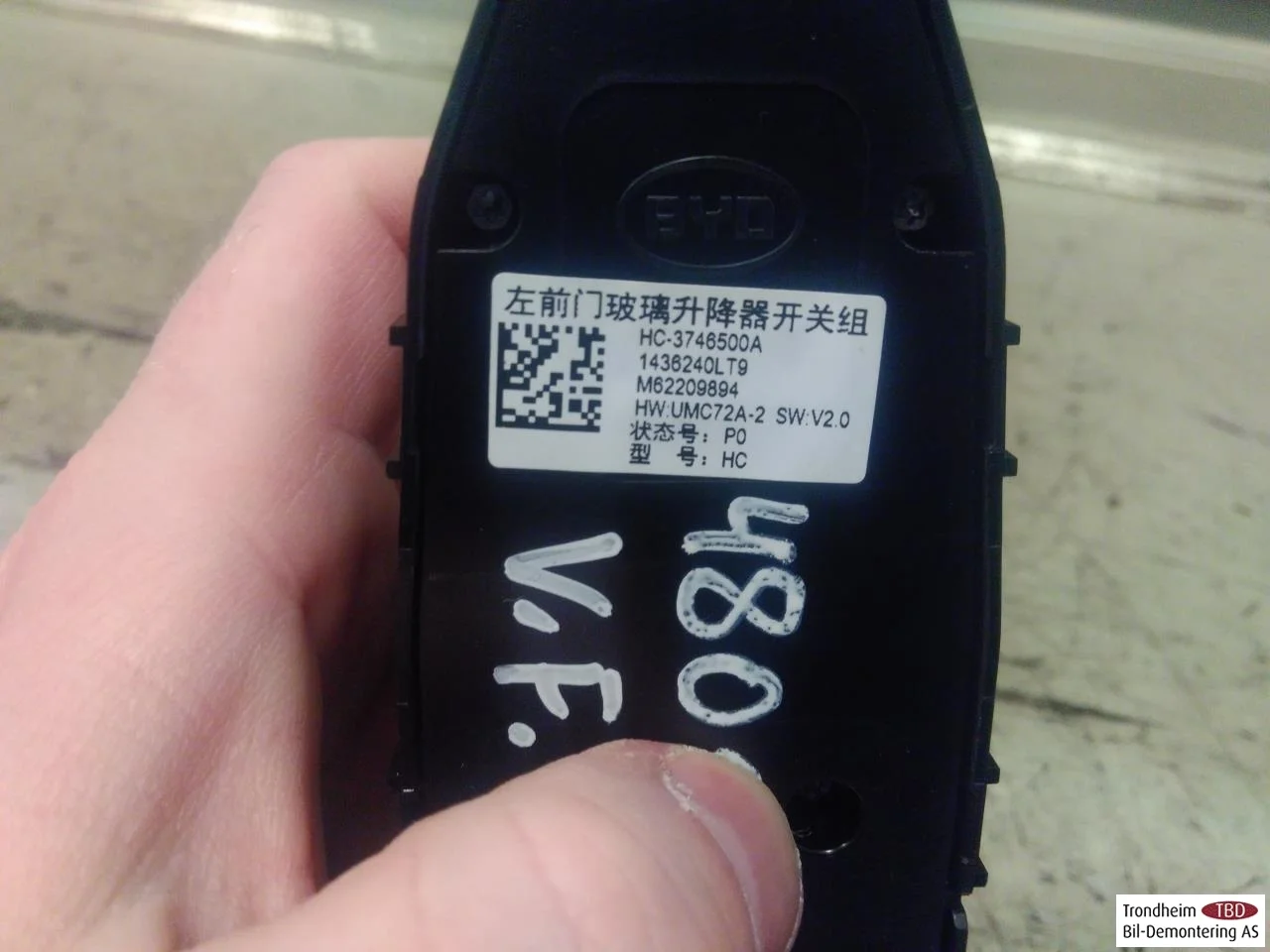 Byd TANG 2021->> Window regulator switch view 2