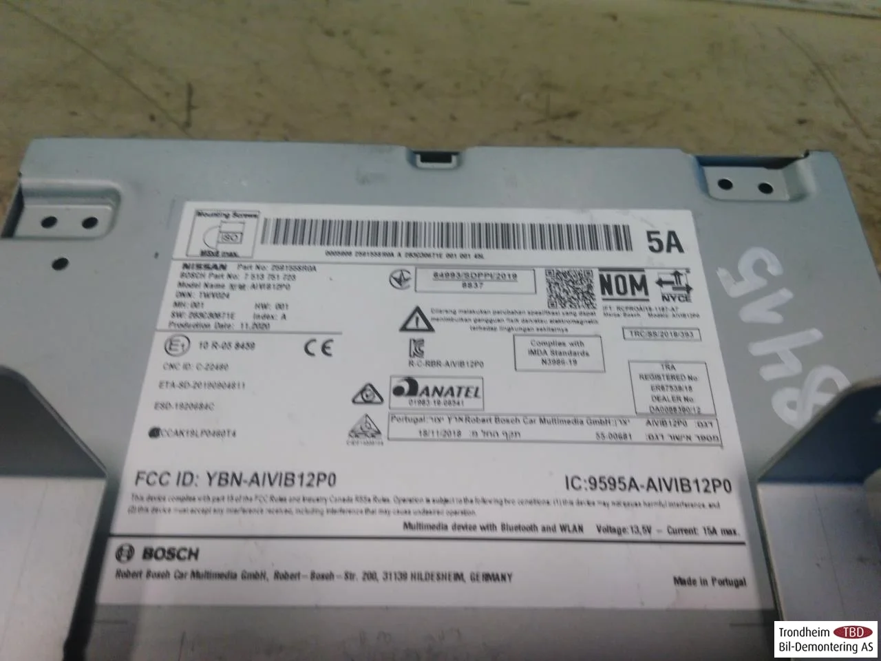 Nissan LEAF 2017-24 GPS navigáció nézet 3