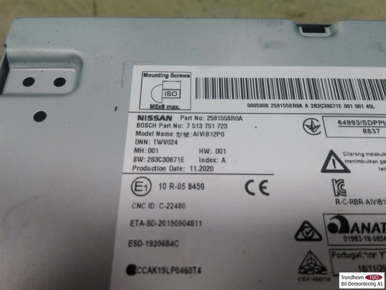 Nissan LEAF 2017-24 GPS navigáció nézet 4