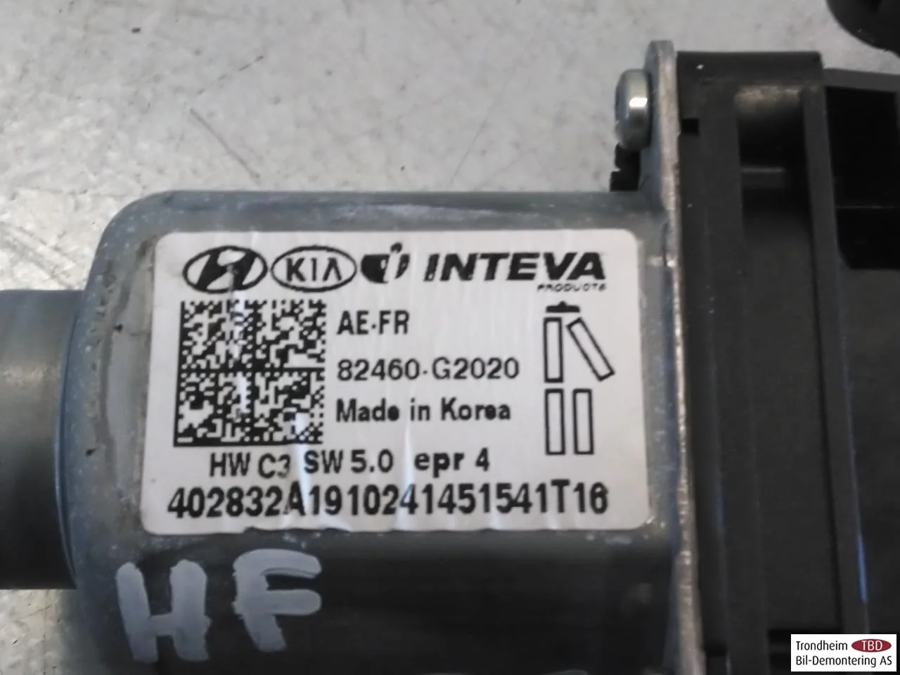 Hyundai IONIQ AE 2017-22 Ablakemelő motor nézet 3