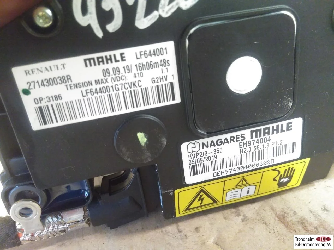 Renault ZOE/E- TECH 2013--> Radiator încălzire electric vedere 3