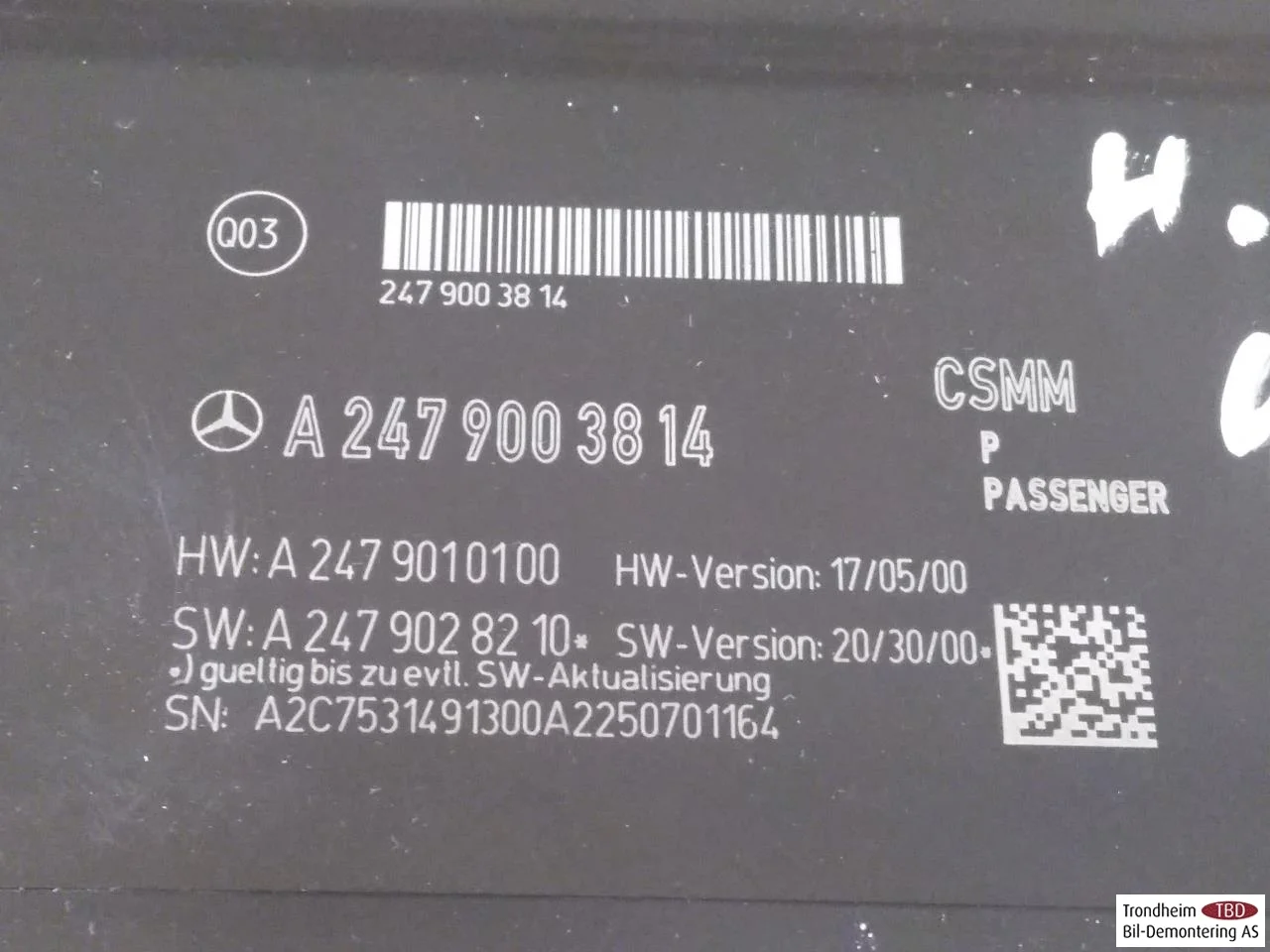 Mercedes EQA H243 2021- Vezérlőegység, ülésállítás nézet 3