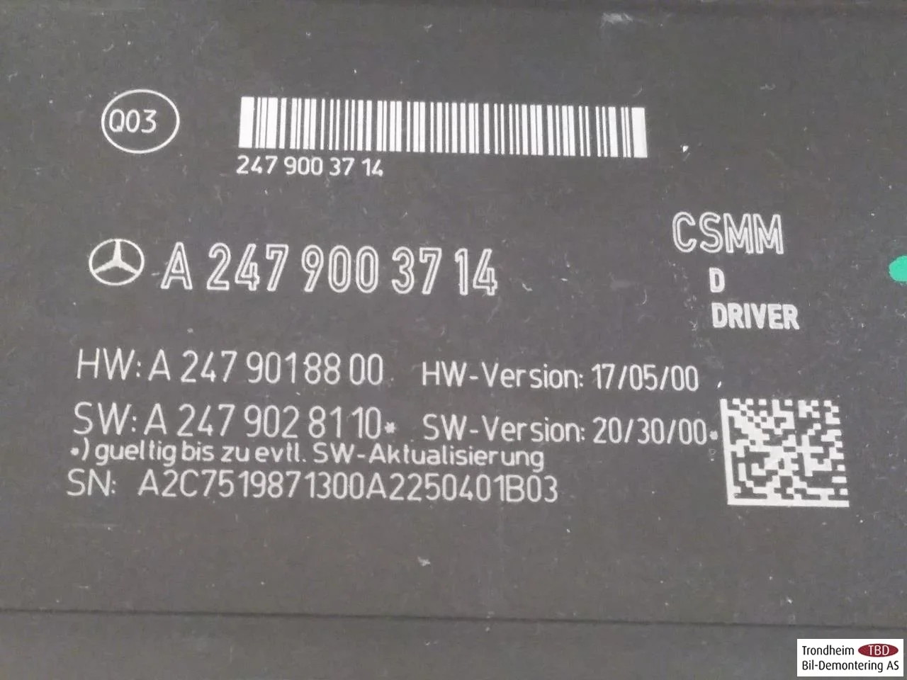 Mercedes EQA H243 2021- Vezérlőegység, ülésállítás nézet 3