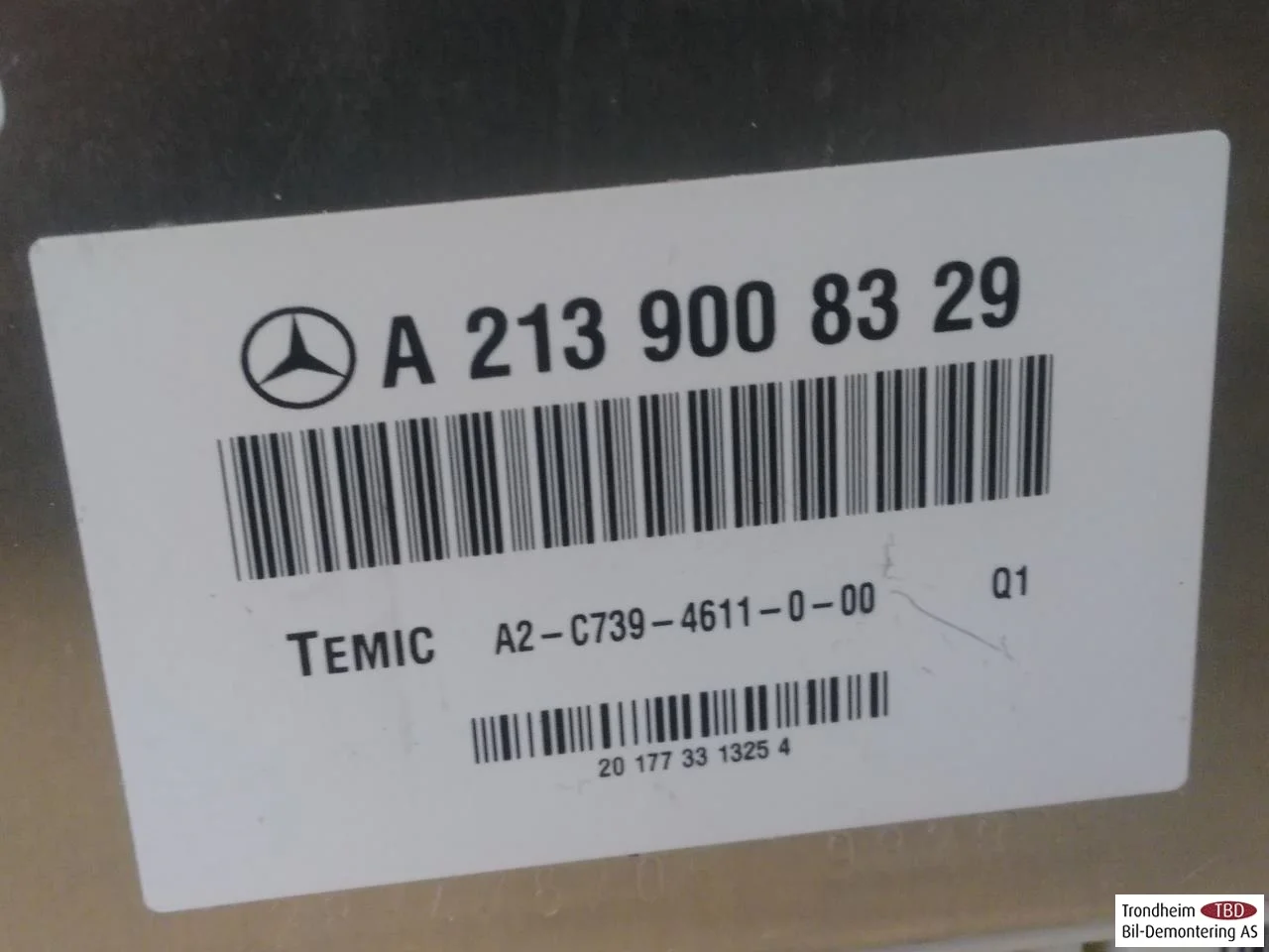Mercedes EQC 2020- Unitate de comandă suspensie / suspensie pneumatică vedere 3