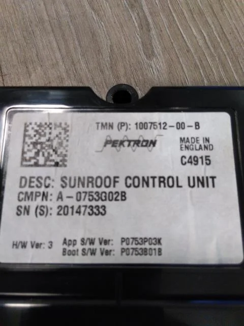 Tesla MODEL S 2013- Control unit, sunroof view 2