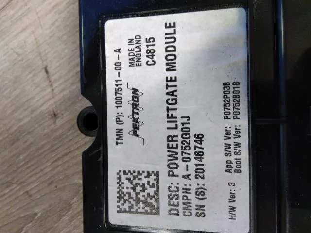 Tesla MODEL S 2013- Control unit, tailgate view 2