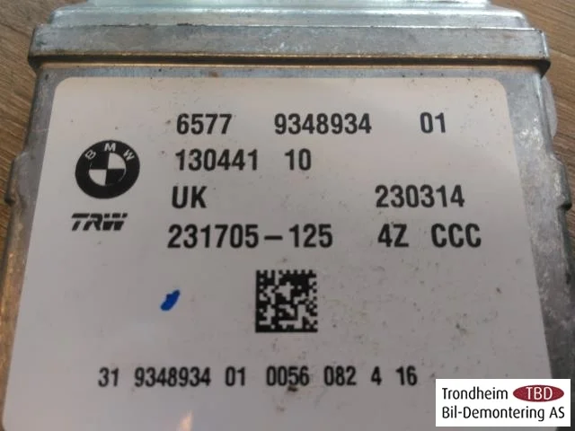 BMW I3 I01 2013-22 Airbag control unit view 2