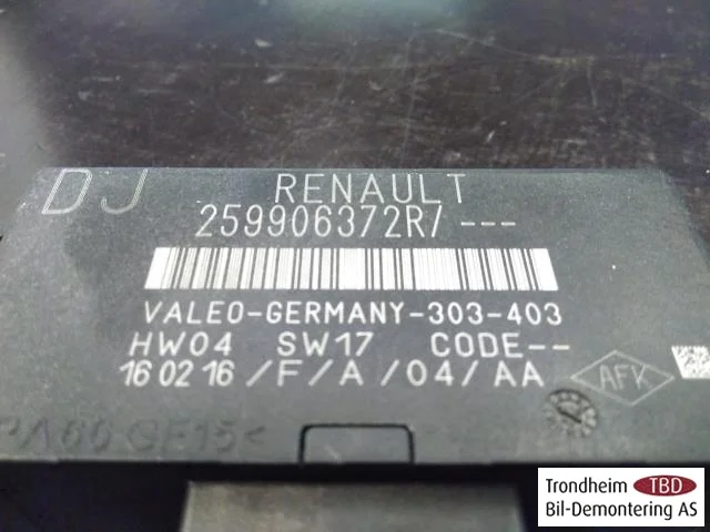 Renault ZOE/E- TECH 2013--> Vezérlőegység, parkolássegéd nézet 2