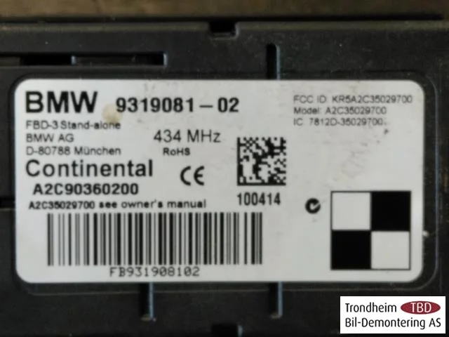 BMW I3 I01 2013-22 Vezérlőegység, egyéb nézet 2