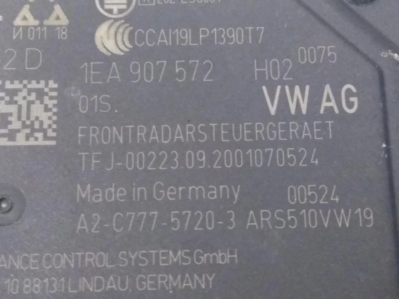 Volkswagen ID.3 2021- Tempomat (adaptív) érzékelő nézet 3