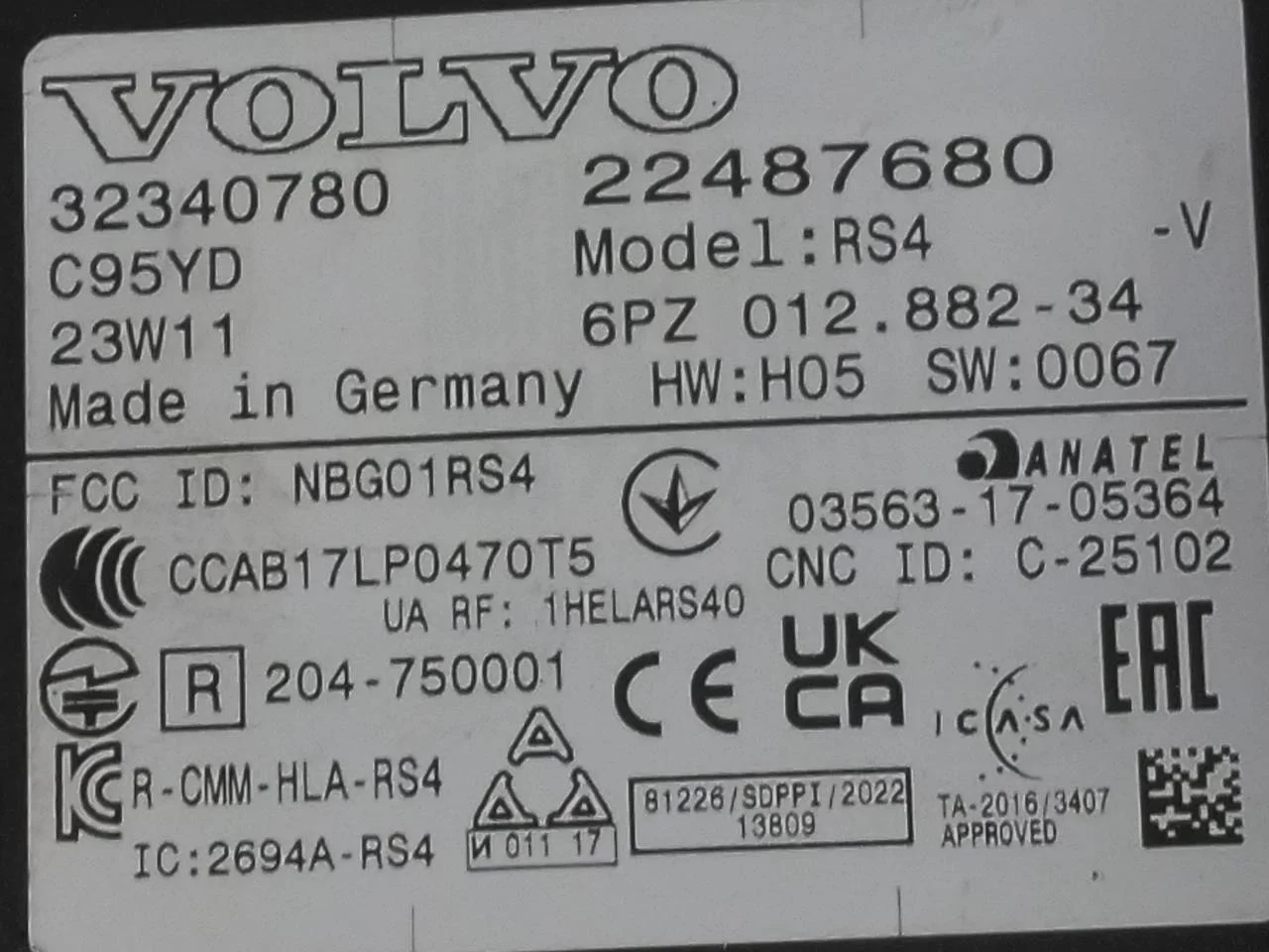 Volvo C40/RECHARGE 2021-> Aktív ütközésvédelem érzékelő nézet 3