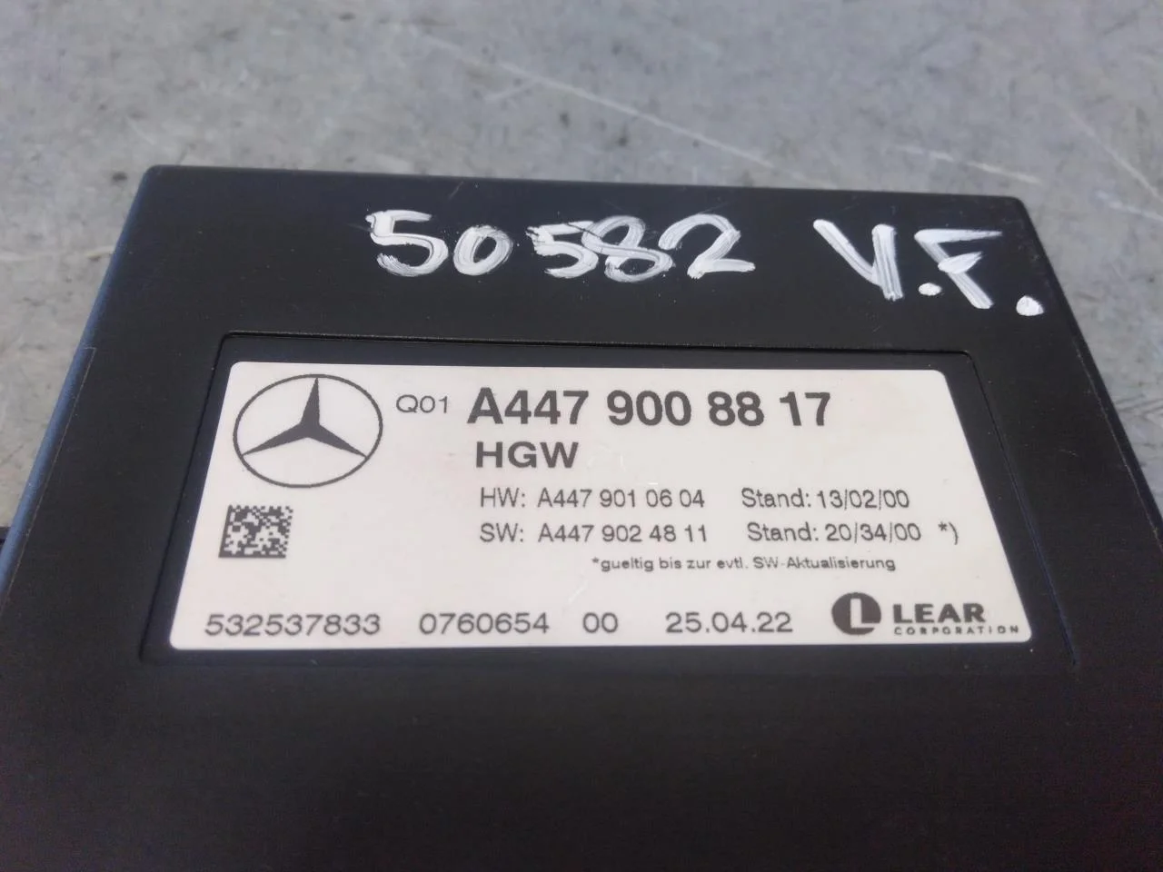 Mercedes V W447//W640/W448 2014- Vezérlőegység, egyéb nézet 3