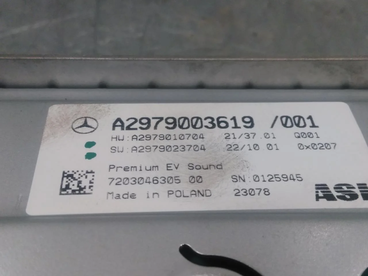 Mercedes EQS SUV X296 2022- Rádió / hifi erősítő nézet 4