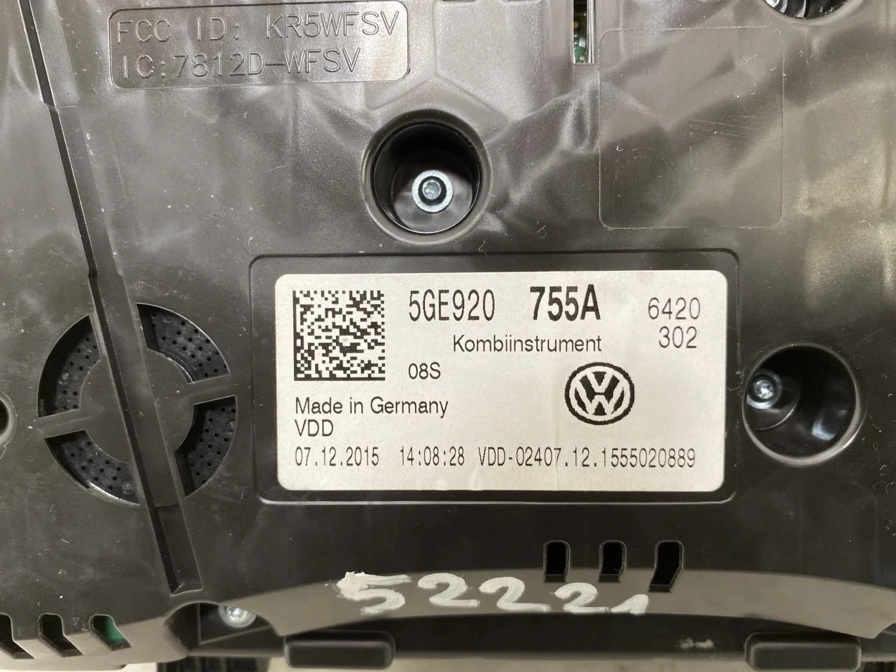 Volkswagen GOLF, E-GOLF VII 2013-20 Műszeregység, kombinált / komplett nézet 3