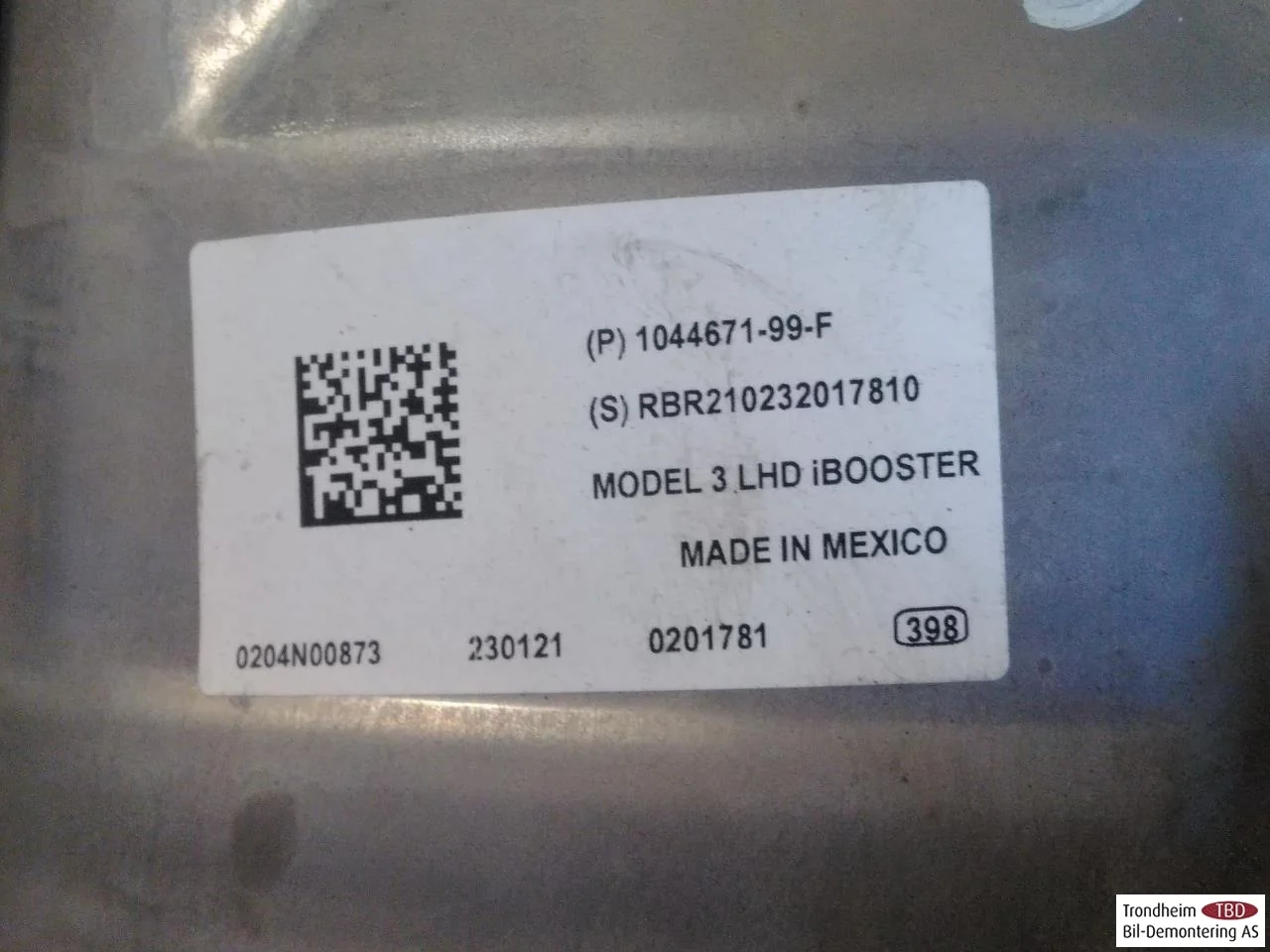 Tesla MODEL 3 2017--> Fékrásegítő (szervó) vedere 4