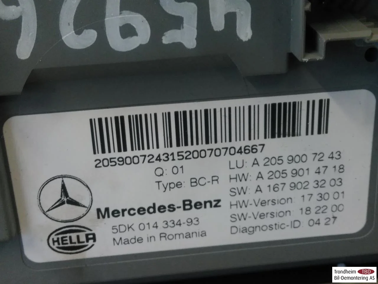 Mercedes EQC 2020- Vezérlőegység, egyéb nézet 3